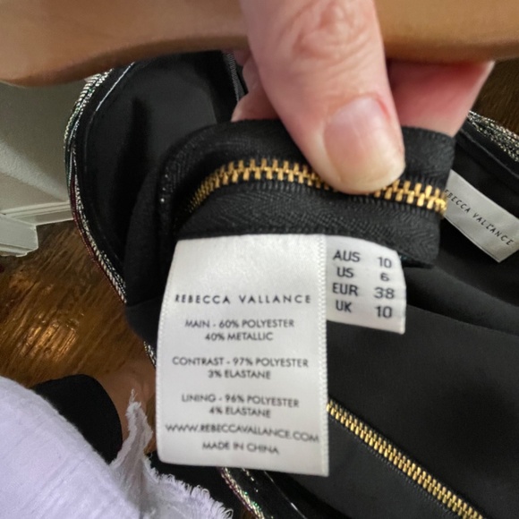 Rebecca Vallence Bellagio Strapless Lame Metallic Flared-Leg Jumpsuit. Sz 6 - Picture 9 of 10